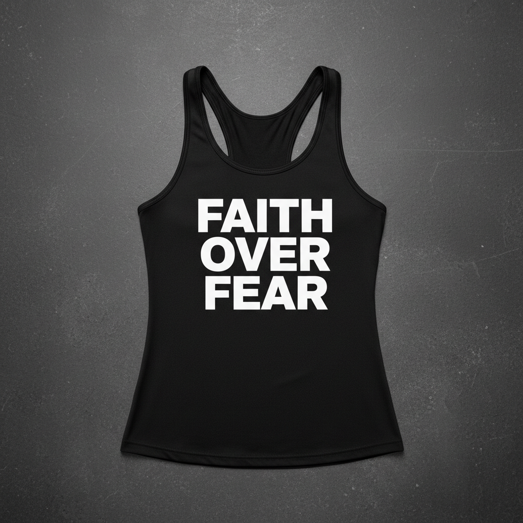 "Faith Over Fear" Training Tank — Women's in Black