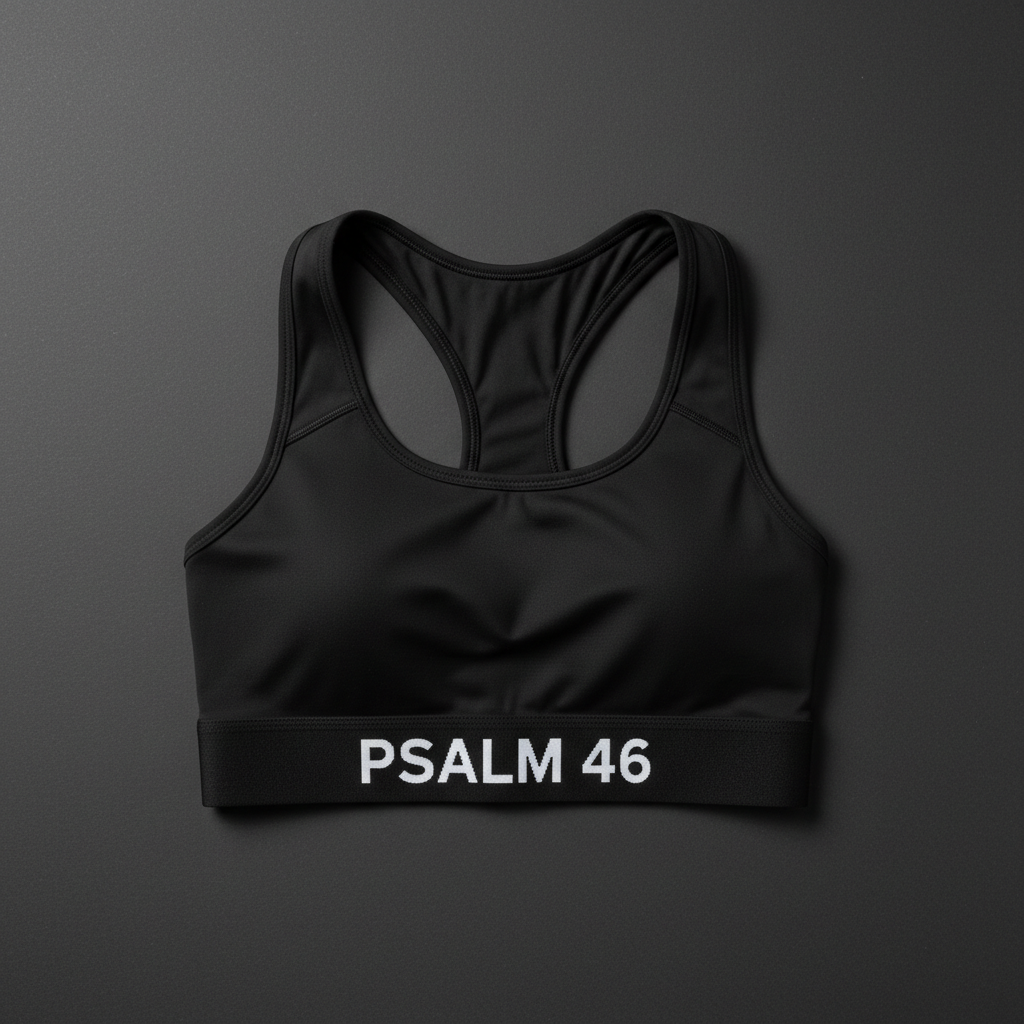 "Psalm 46" Sports Bra — Women's in Black