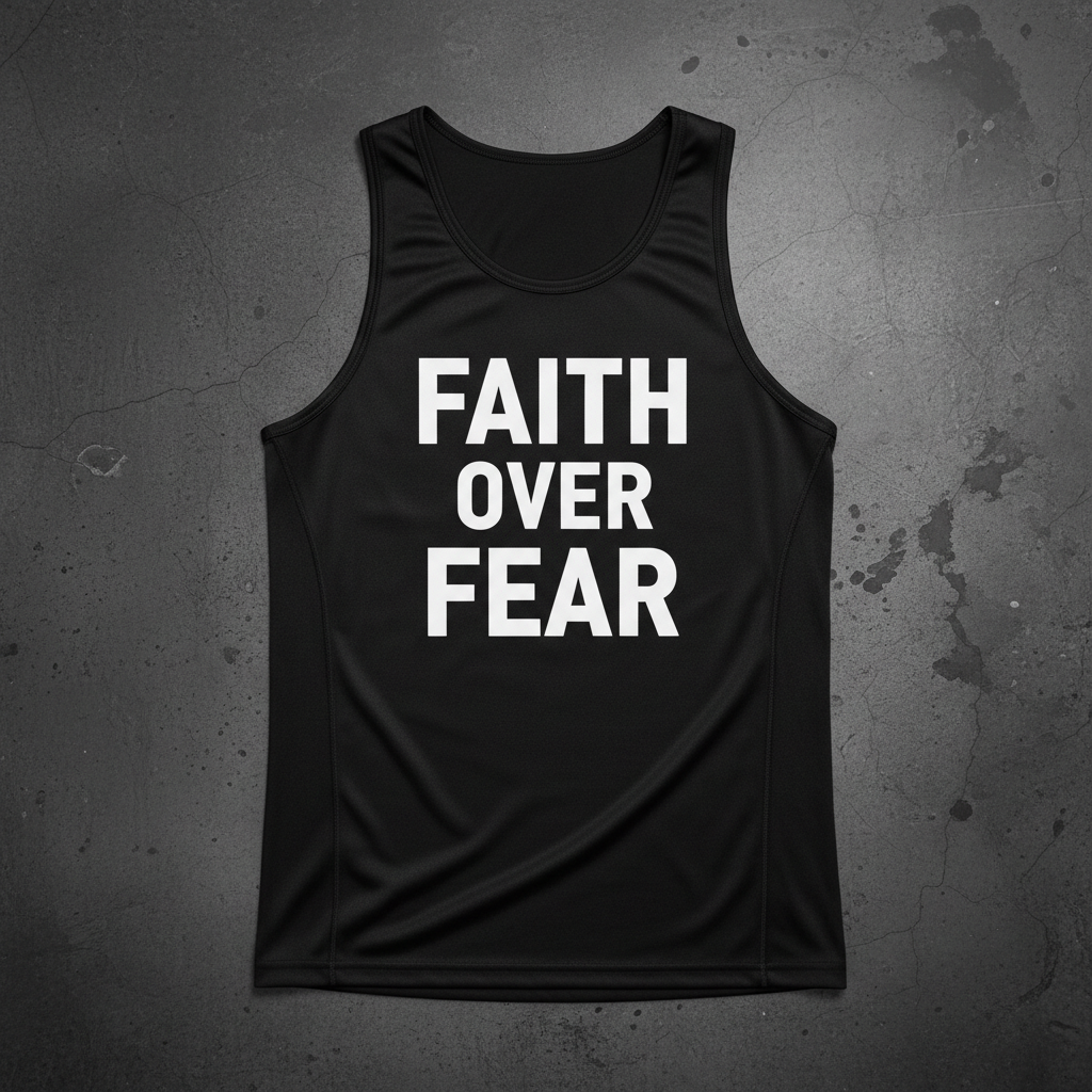 "Faith Over Fear" Training Tank — Men's in Black